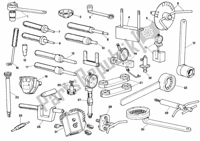 Tutte le parti per il Attrezzi Di Servizio Dell'officina, Motore del Ducati Superbike 916 Senna 1994